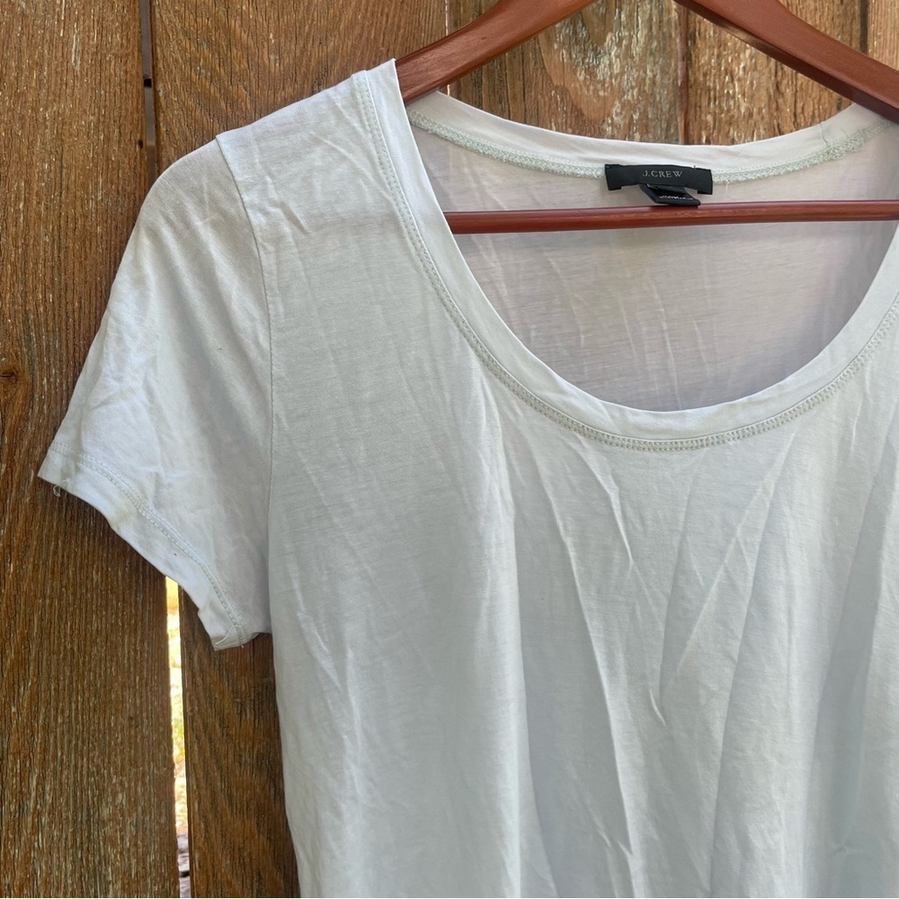 J CREW Women’s Pale Blue Lyocell Round Neck Lightweight Short Sleeve Size‎ Small - Picture 4 of 11